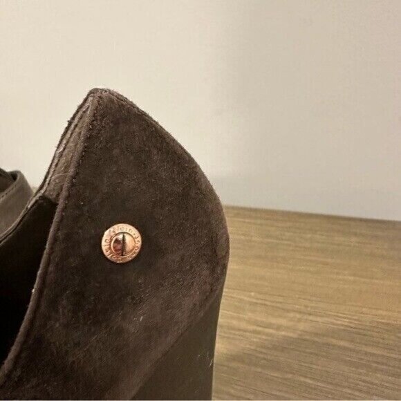 VTG 90’s Calvin Klein Brown Suede Platform Chunky Heel Retro Women’s Size 8.5 - Picture 4 of 11